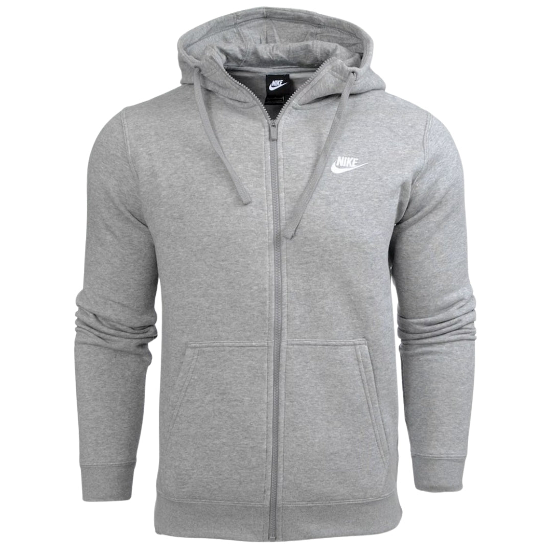 Nike Club Fleece Pullover Full Zip Grey Hoodie XS