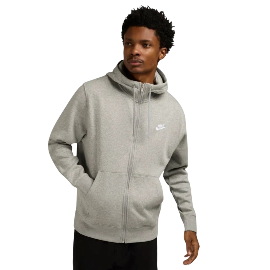 Nike Club Fleece Pullover Full Zip Grey Hoodie XS