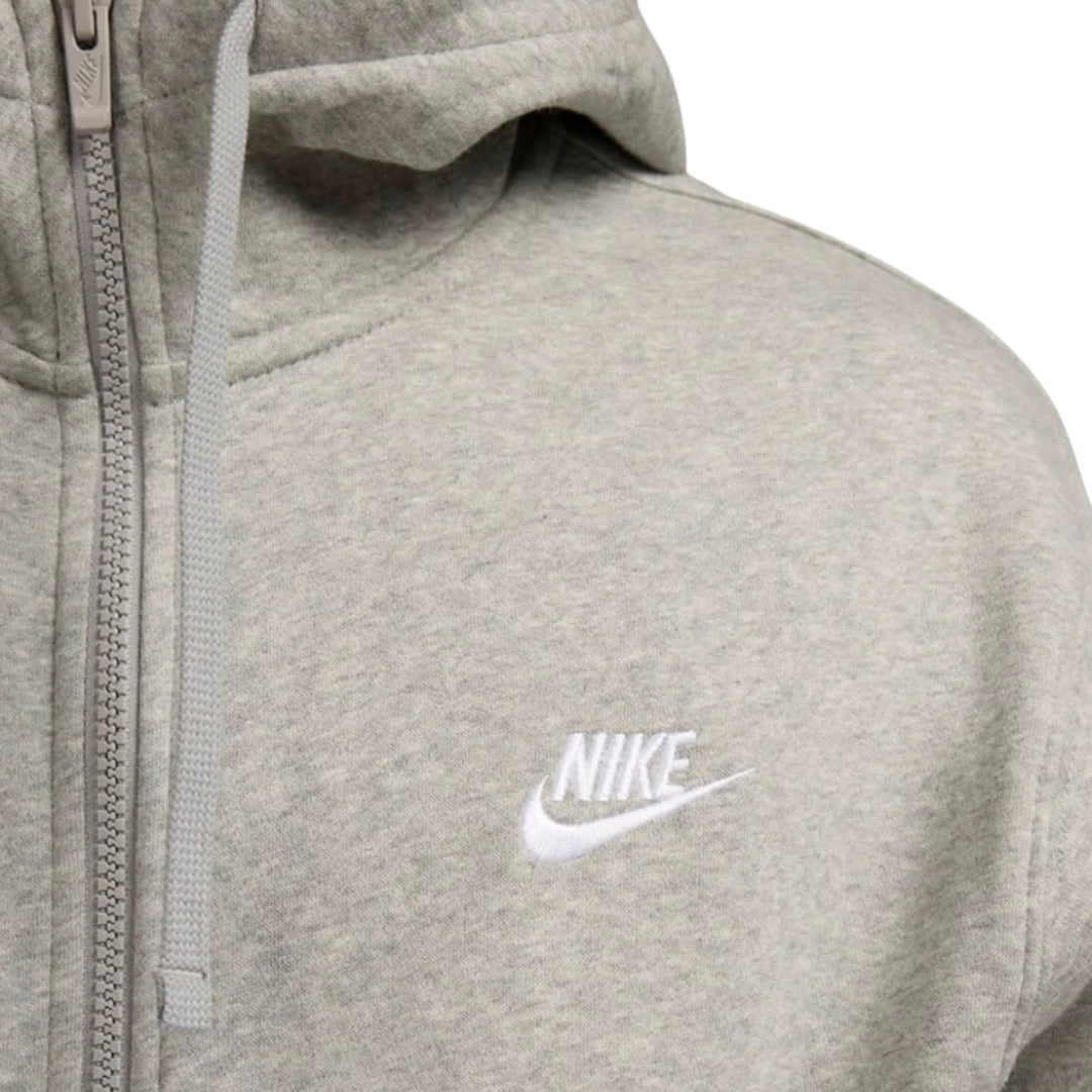 Nike Club Fleece Pullover Full Zip Grey Hoodie XS