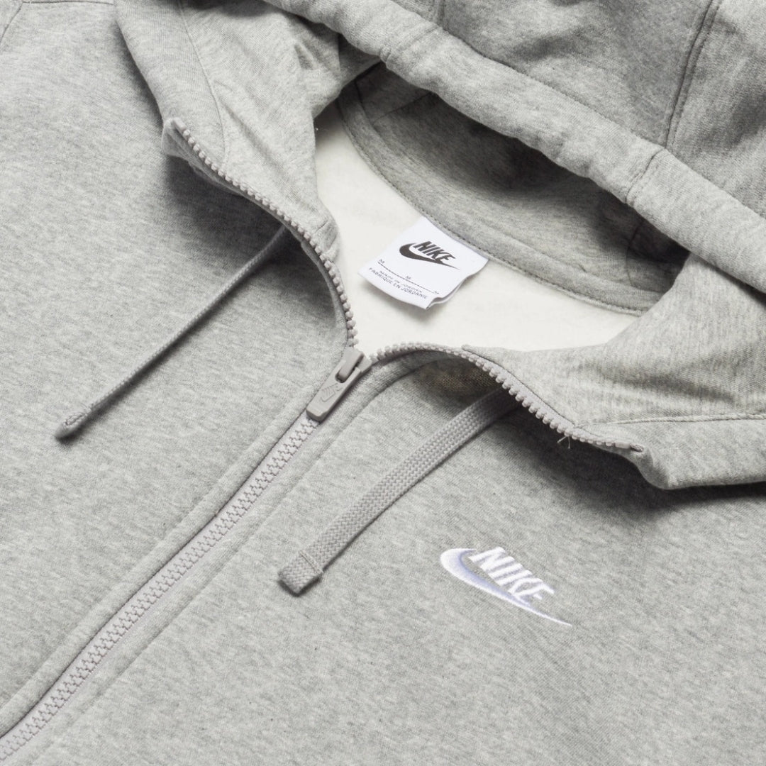 Nike Club Fleece Pullover Full Zip Grey Hoodie XS