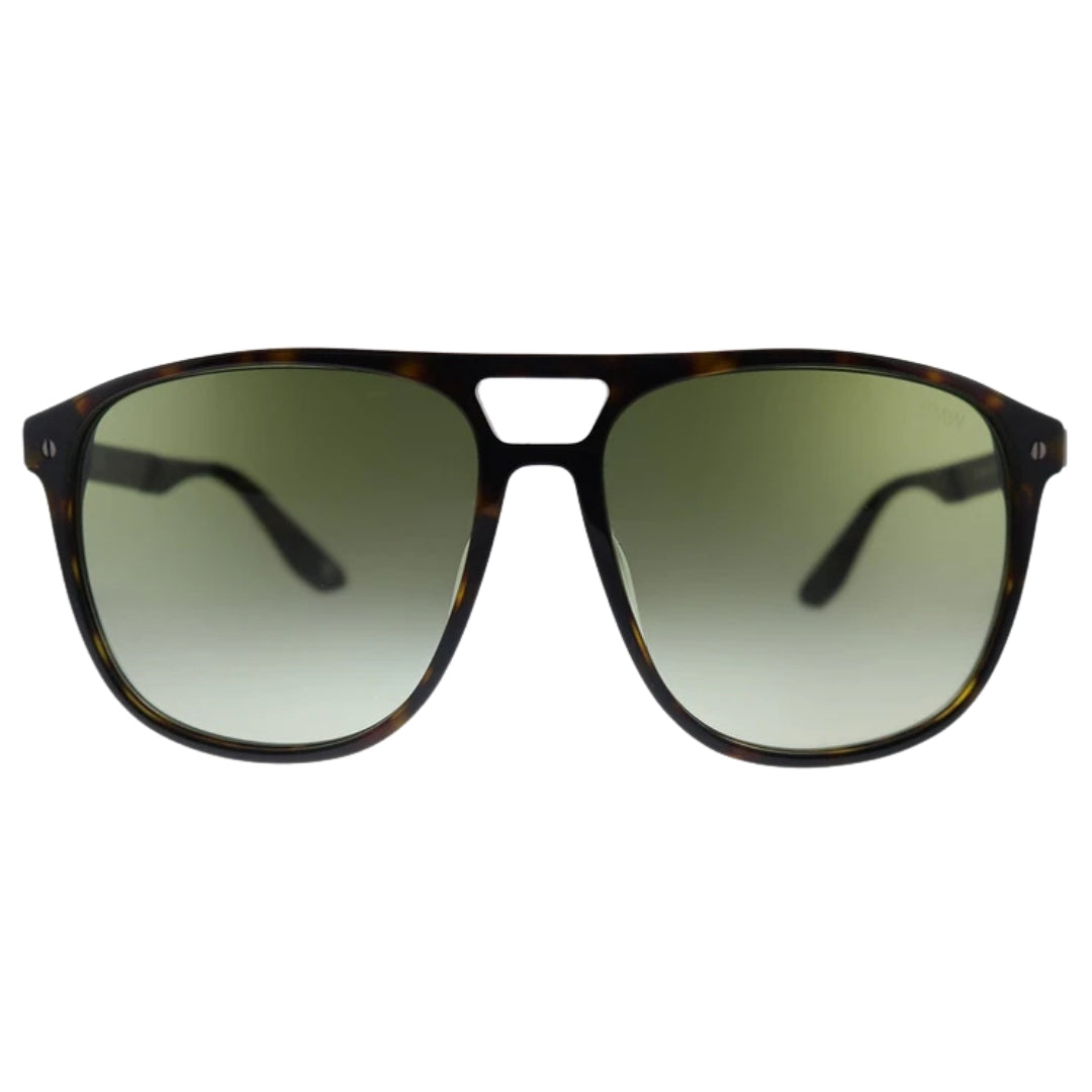 BMW Dark Havana Brown Frame Gradient Green Lens Sunglasses