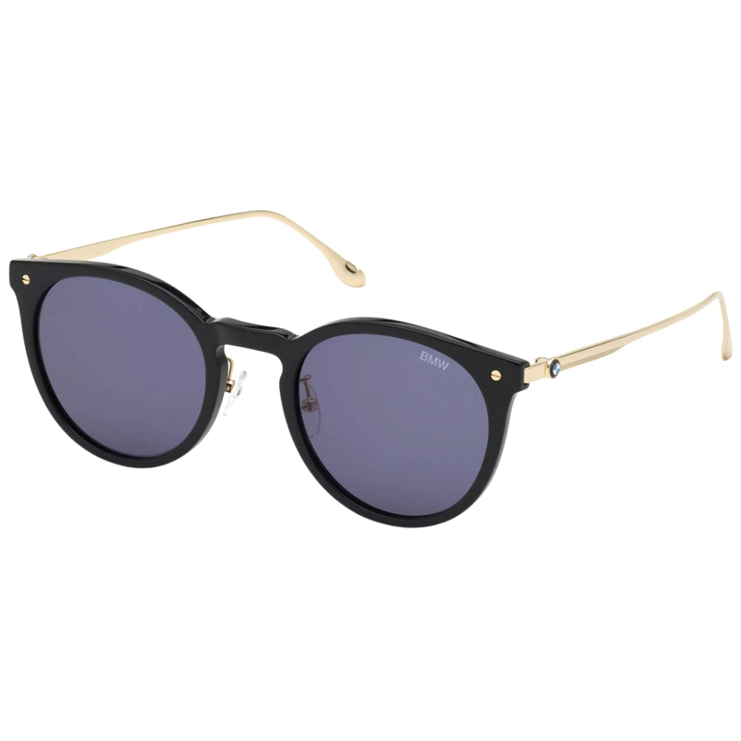BMW Shiny Black Framed Blue Lens Sunglasses