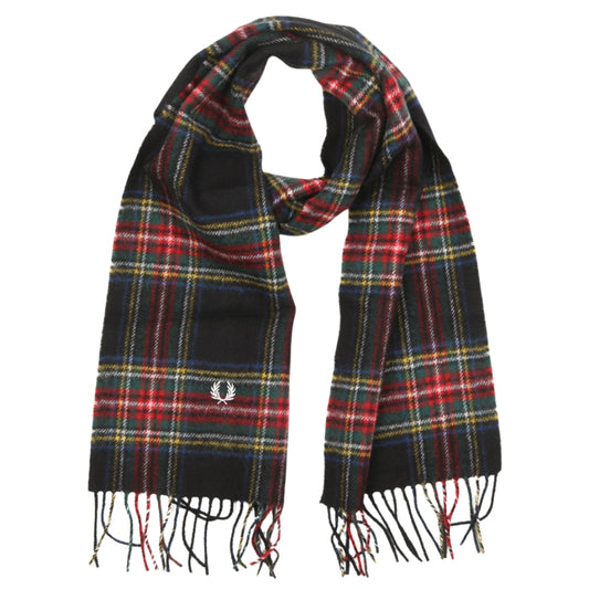 Fred Perry Black Stewart Tartan Scarf