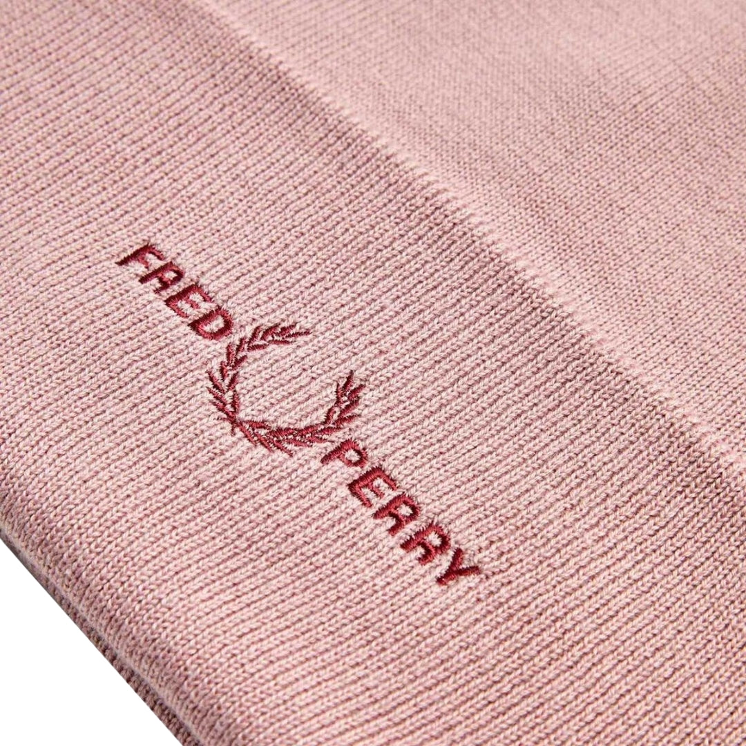 Fred Perry Embroidered Dusty Rose Beanie 1SZ