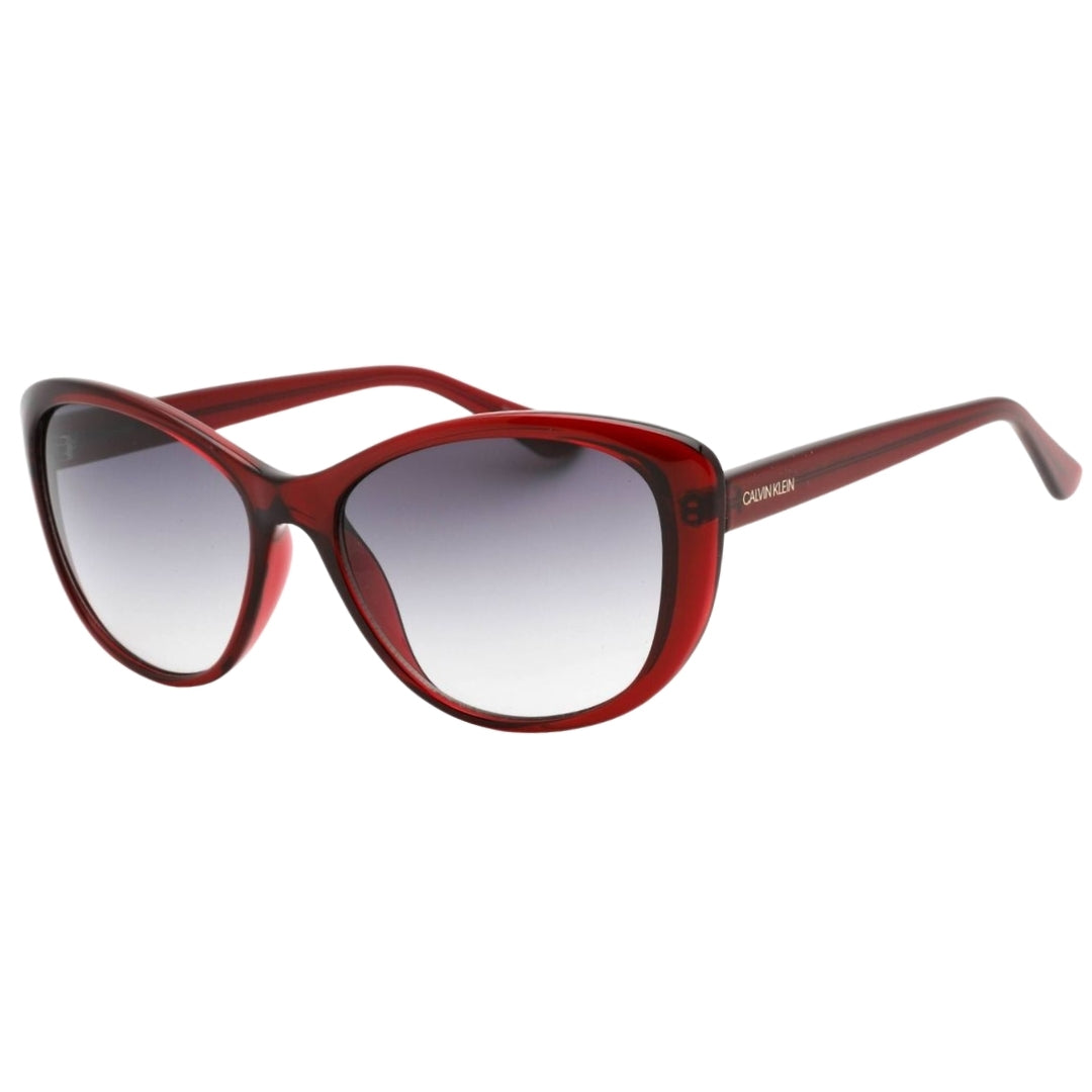 Calvin Klein Milky Burgundy Framed Grey Gradient Lensed Sunglasses