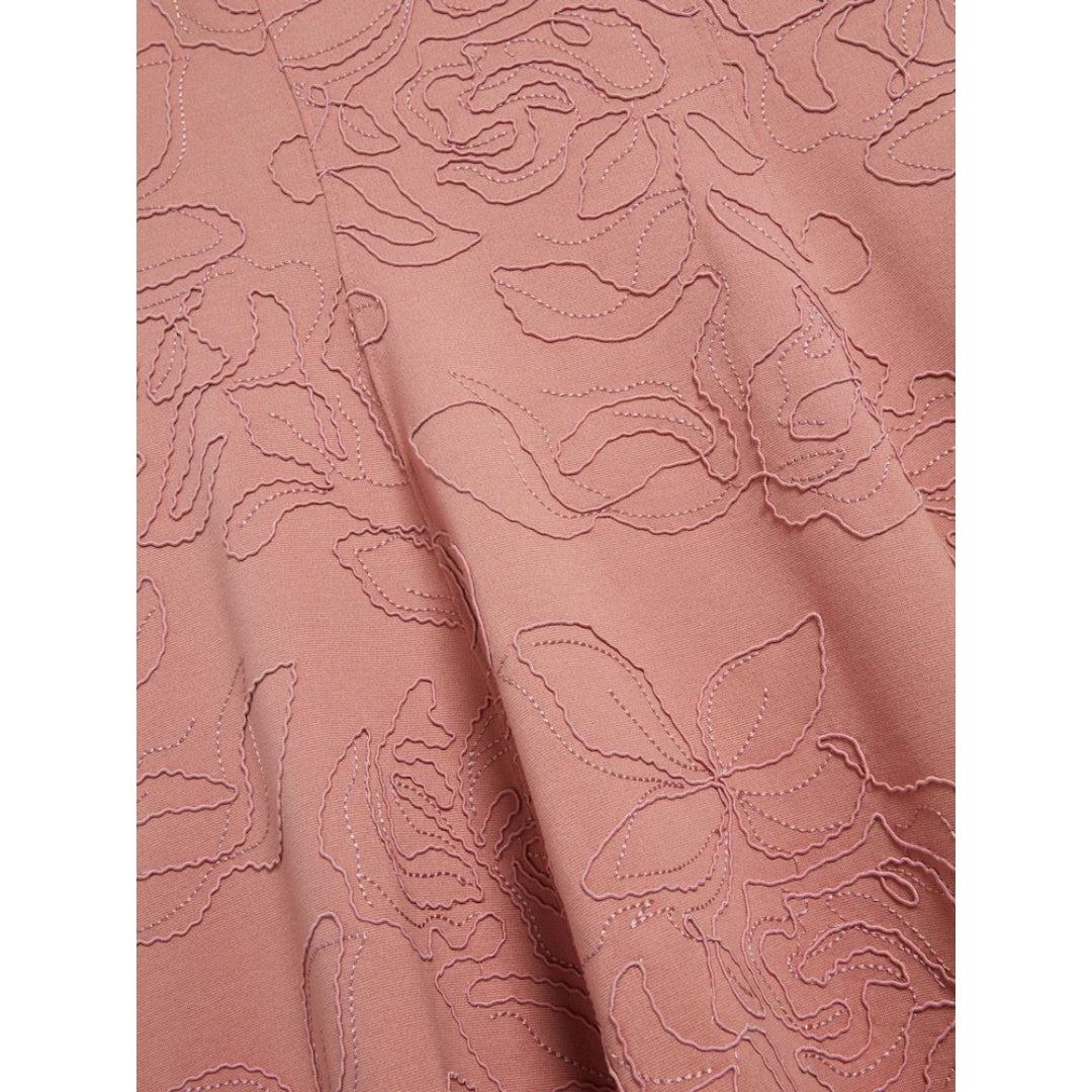 Ted Baker Clodaa Embroidered Ponte Pink Mini Skater Dress