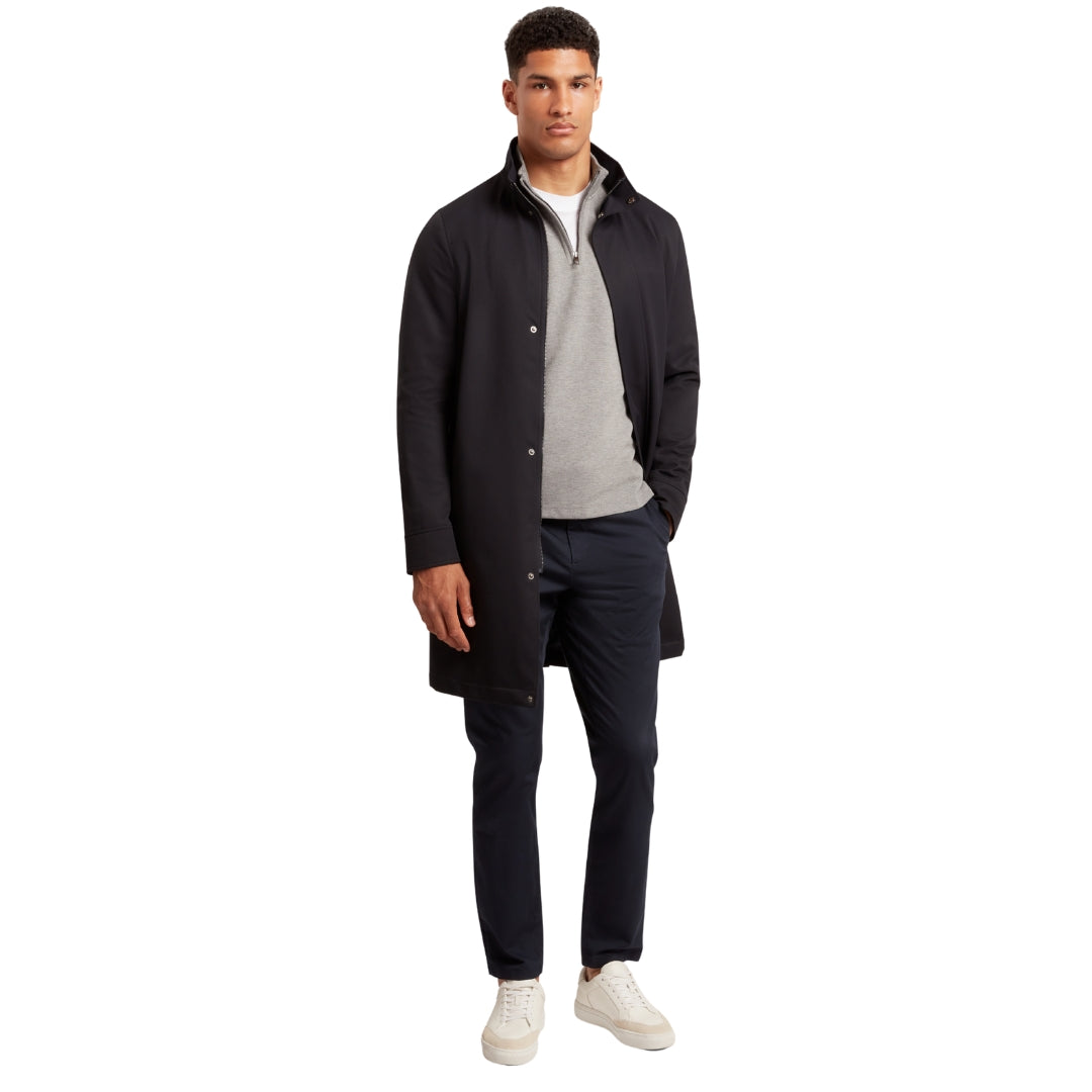 Ted Baker Crabtre Honeycomb Trim Mid Grey Half Zip Sweater