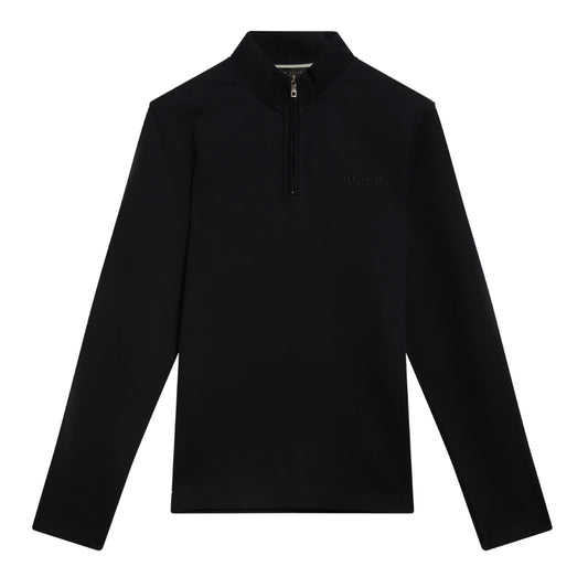 Ted Baker Crabtre Branded Honeycomb Trim Navy Quarter Zip