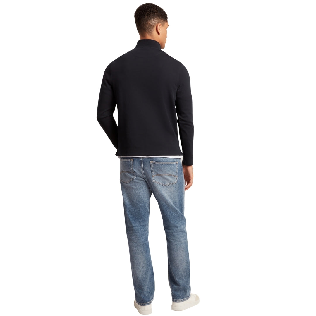 Ted Baker Crabtre Branded Honeycomb Trim Navy Quarter Zip