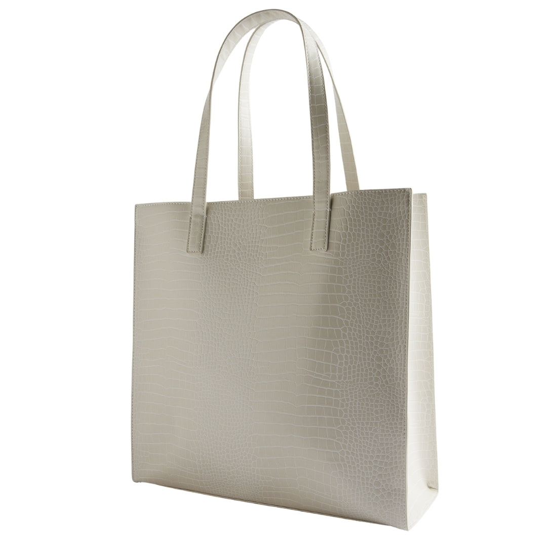 Ted Baker Croccon Croc Effect Large Icon Nude Tote Bag