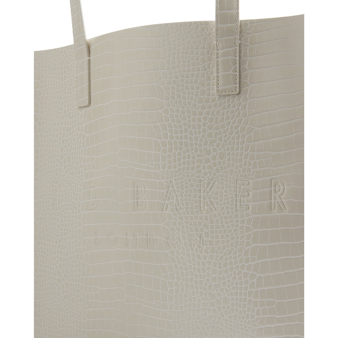 Ted Baker Croccon Croc Effect Large Icon Nude Tote Bag