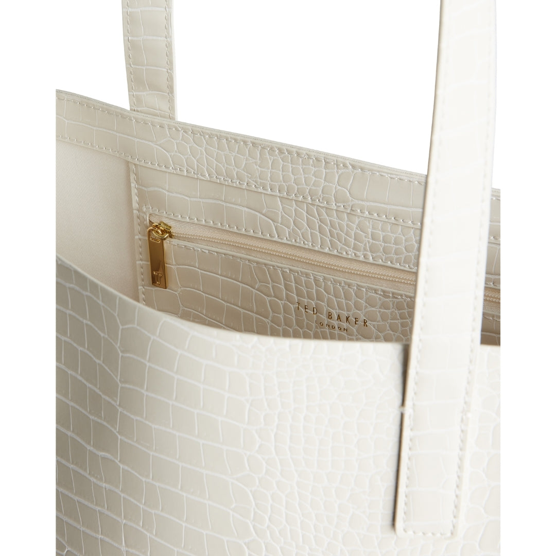 Ted Baker Croccon Croc Effect Large Icon Nude Tote Bag