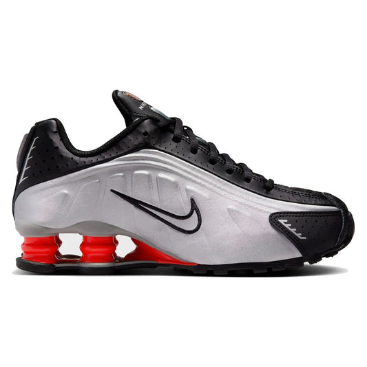 Nike Shox GS R4 Metallic Silver Trainers UK 5