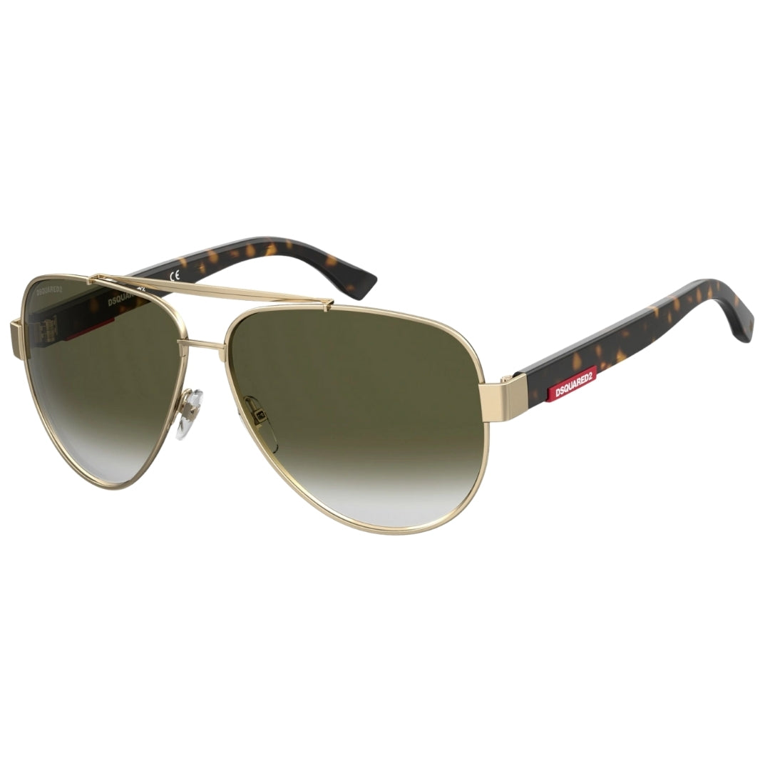 Dsquared2 Branded Tab Logo Grey Lens Havana Brown Sunglasses