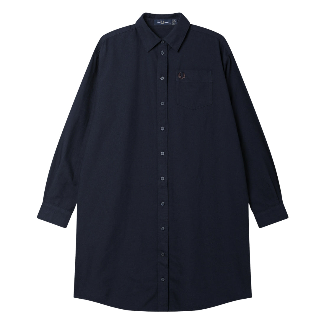Fred Perry Button Through Shirt Navy Dress 8