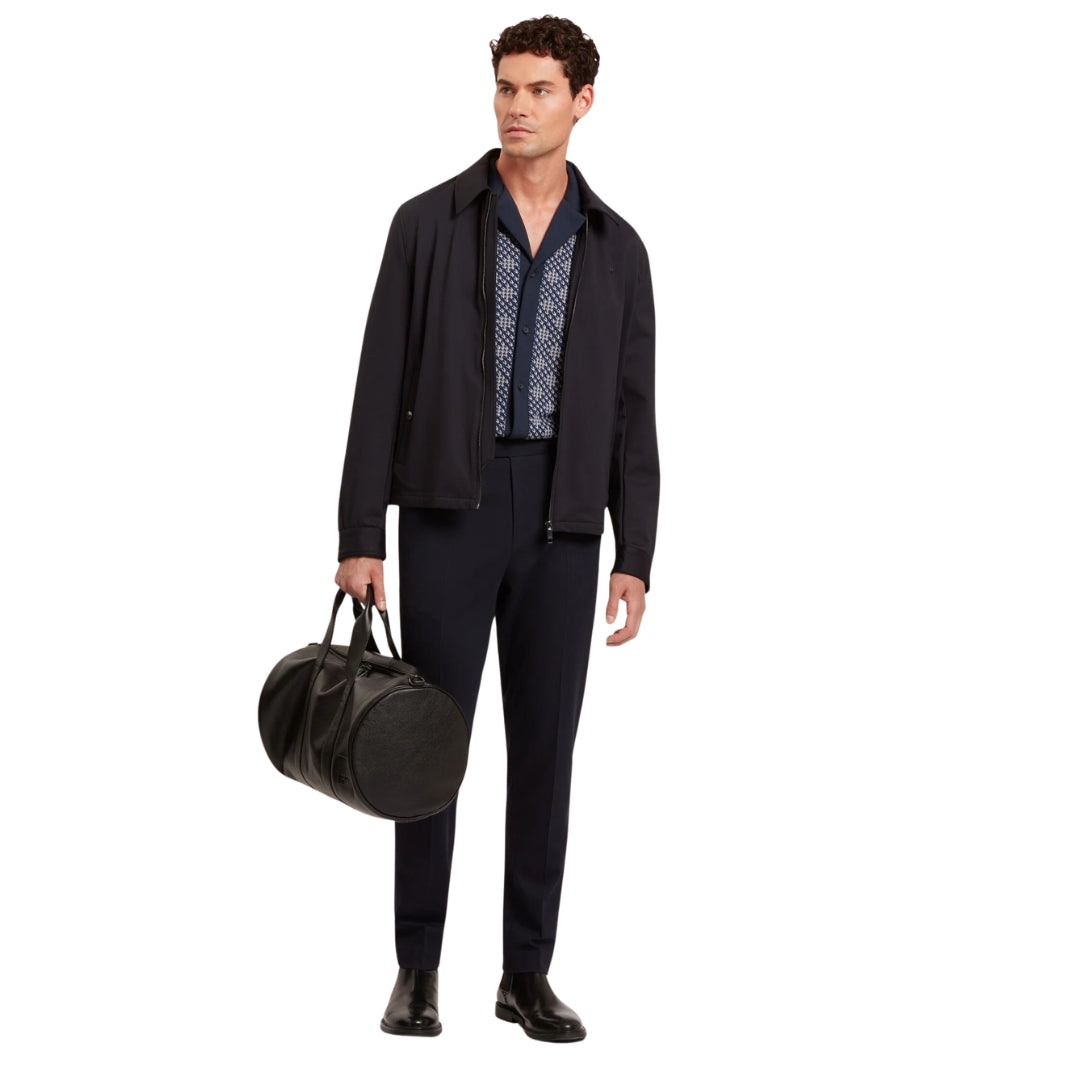 Ted Baker Danlibe Argyle Button Through Navy Jersey Shirt