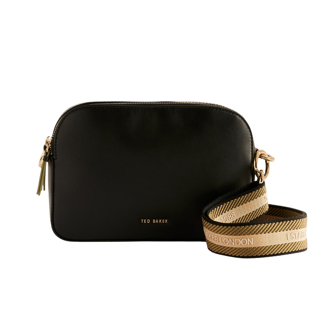 Ted Baker Darcelo Branded Webbing Black Leather Camera Bag