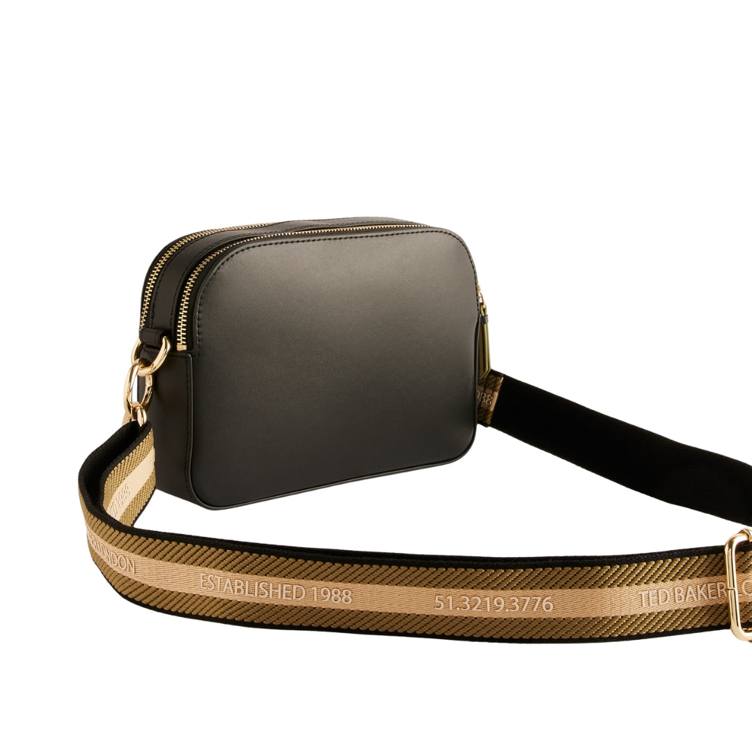 Ted Baker Darcelo Branded Webbing Black Leather Camera Bag