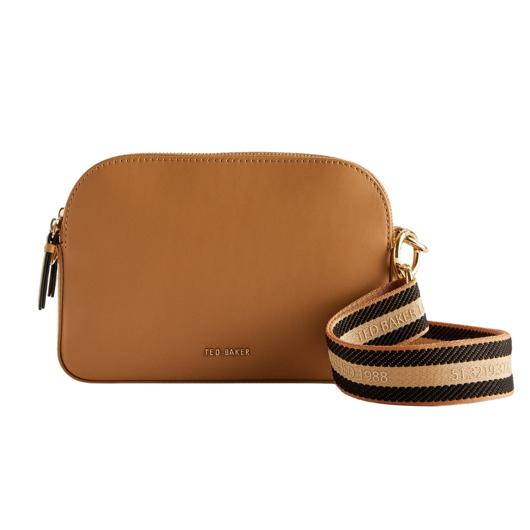 Ted Baker Darcelo Branded Webbing Leather Taupe Camera Bag