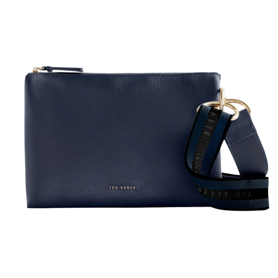 Ted Baker Darceyy Branded Webbing Leather Dark Blue Crossbody Bag
