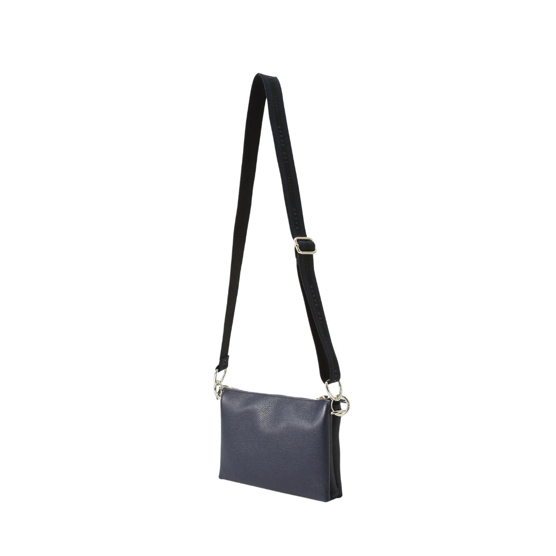 Ted Baker Darceyy Branded Webbing Leather Dark Blue Crossbody Bag