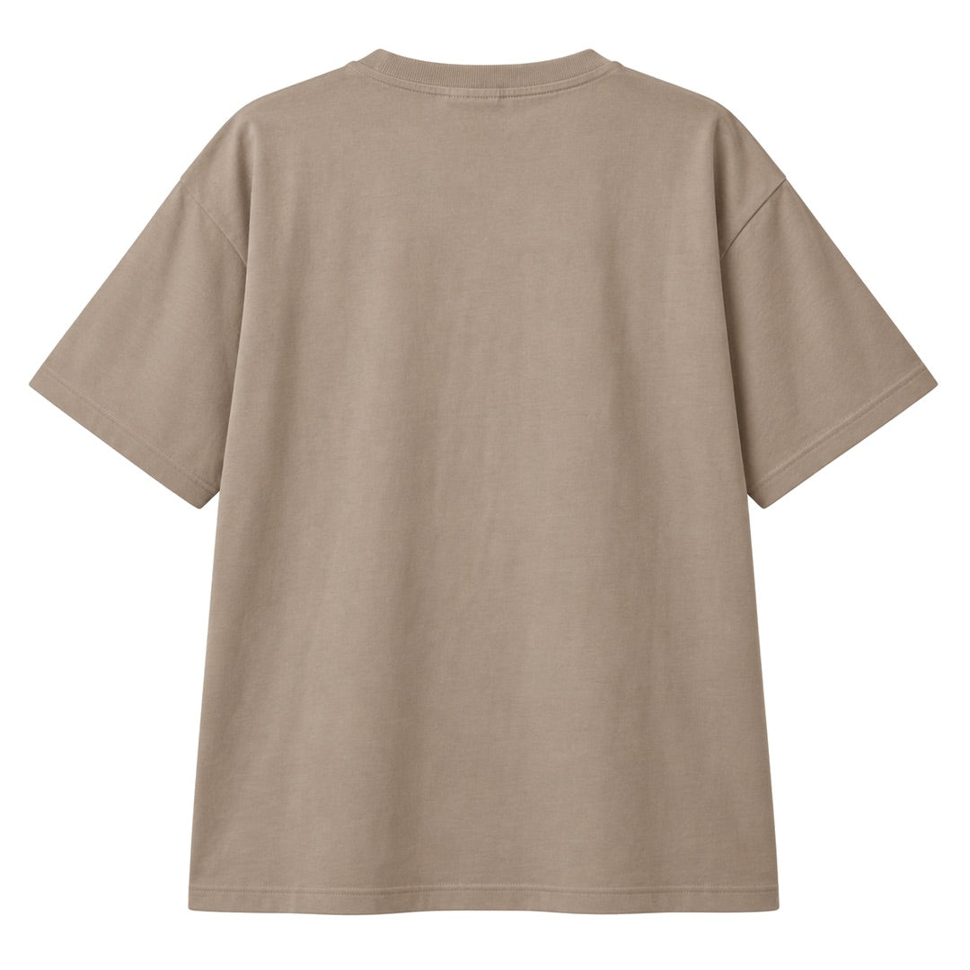 By Lanvin Embroidered Central Logo Taupe T-Shirt XS