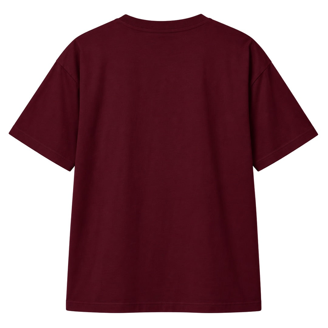 By Lanvin Embroidered Central Logo Burgundy T-Shirt XS