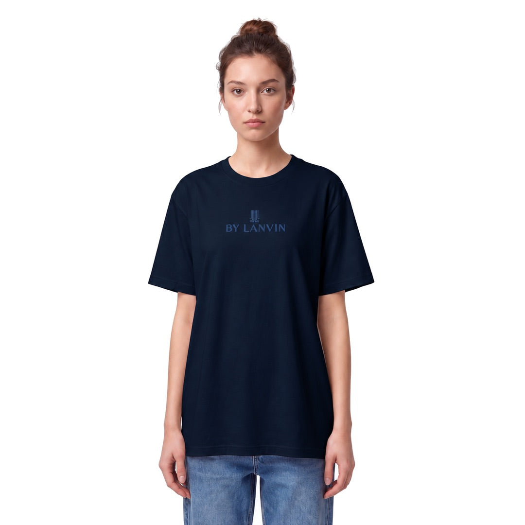 By Lanvin Embroidered Central Logo Blue T-Shirt XS
