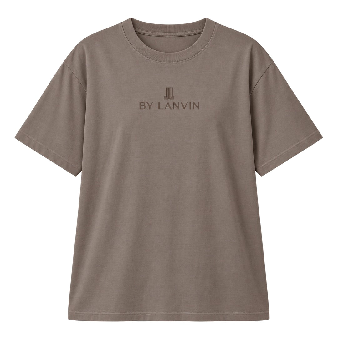 By Lanvin Embroidered Central Logo Brown T-Shirt XS