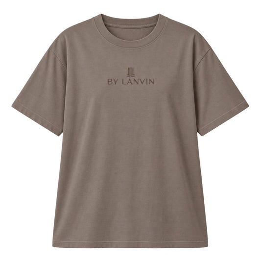 By Lanvin Embroidered Central Logo Brown T-Shirt XS
