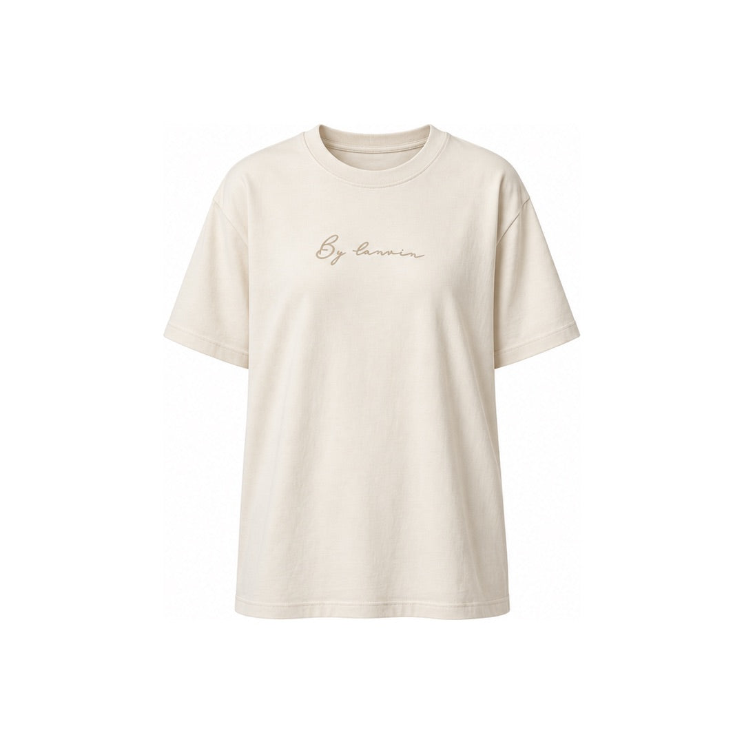 By Lanvin Signature Logo Beige T-Shirt XS