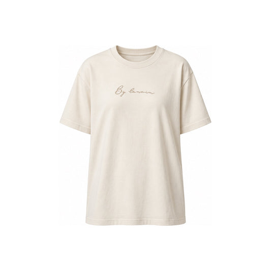By Lanvin Signature Logo Beige T-Shirt XS
