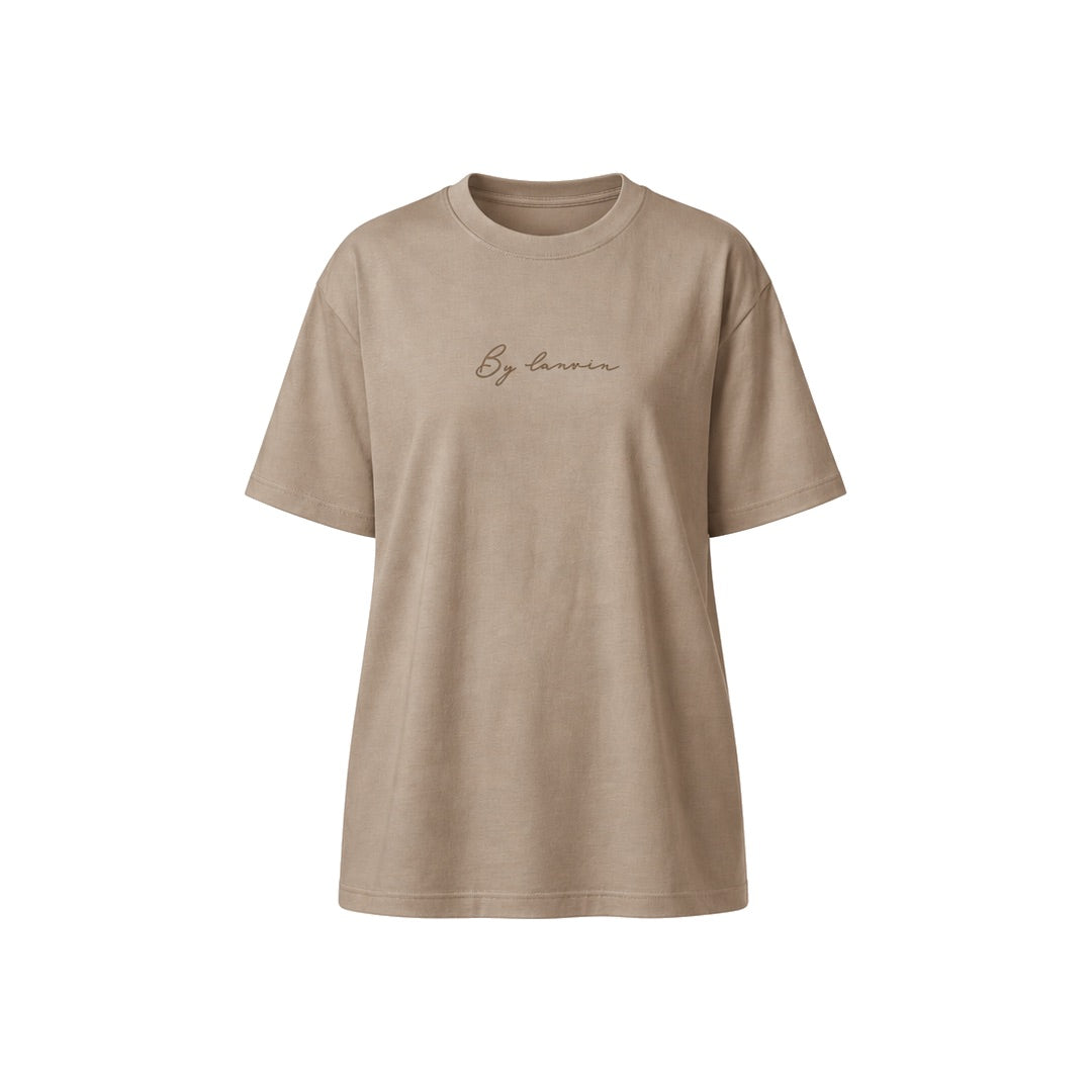 By Lanvin Signature Logo Taupe T-Shirt XS