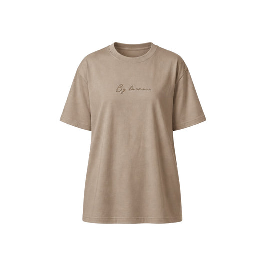 By Lanvin Signature Logo Taupe T-Shirt XS