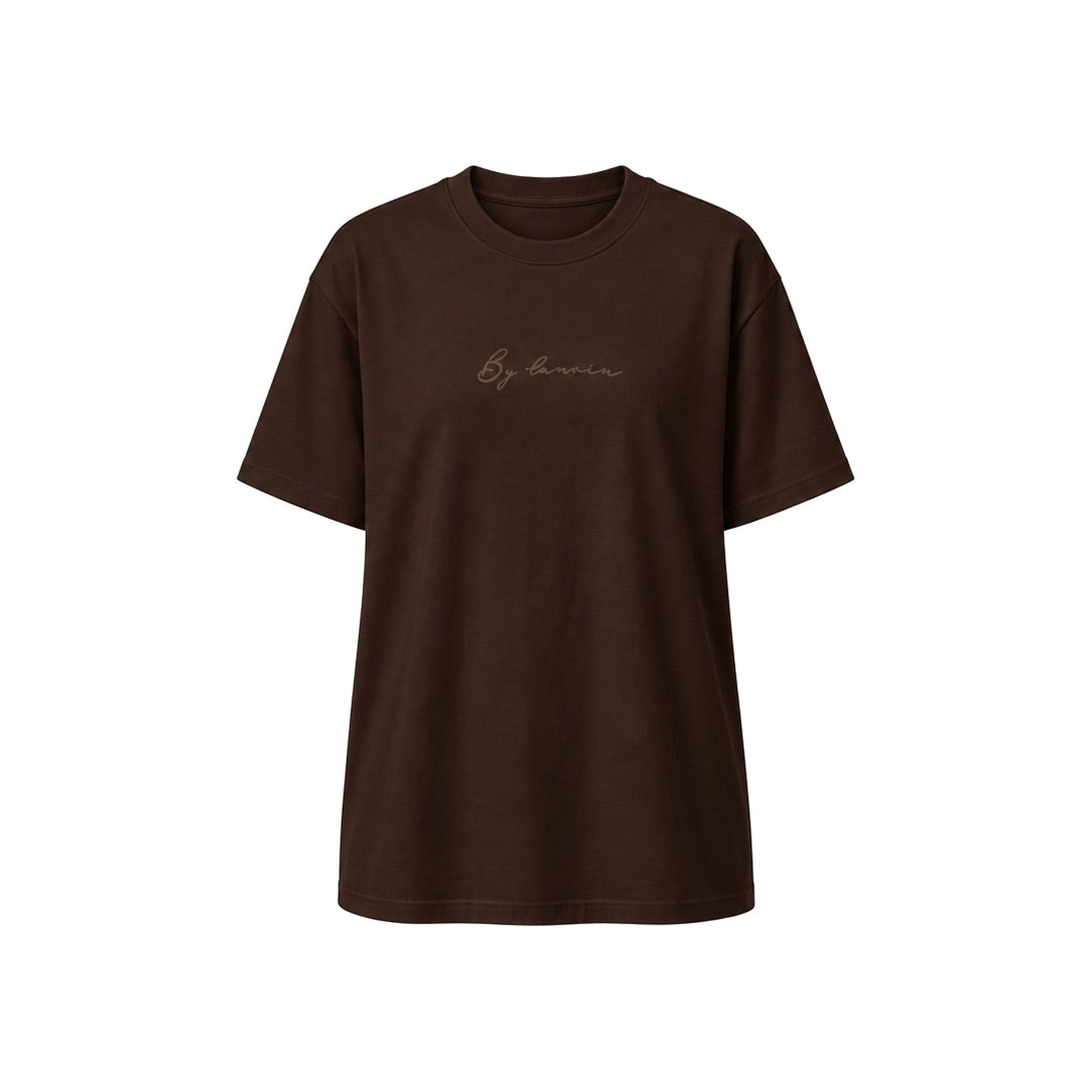 By Lanvin Signature Logo Dark Brown T-Shirt XS