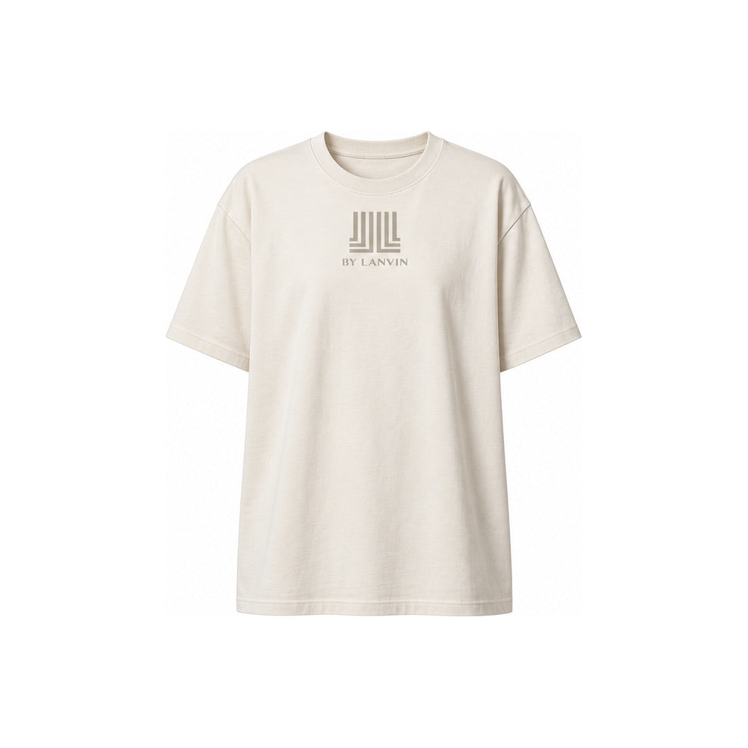 By Lanvin Printed Central Logo Beige T-Shirt XS