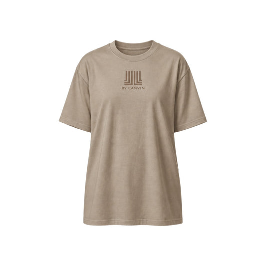 By Lanvin Printed Central Logo Taupe T-Shirt XS