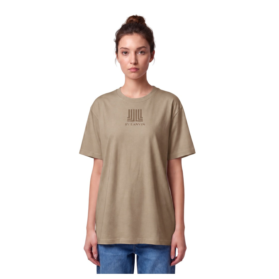 By Lanvin Printed Central Logo Taupe T-Shirt XS