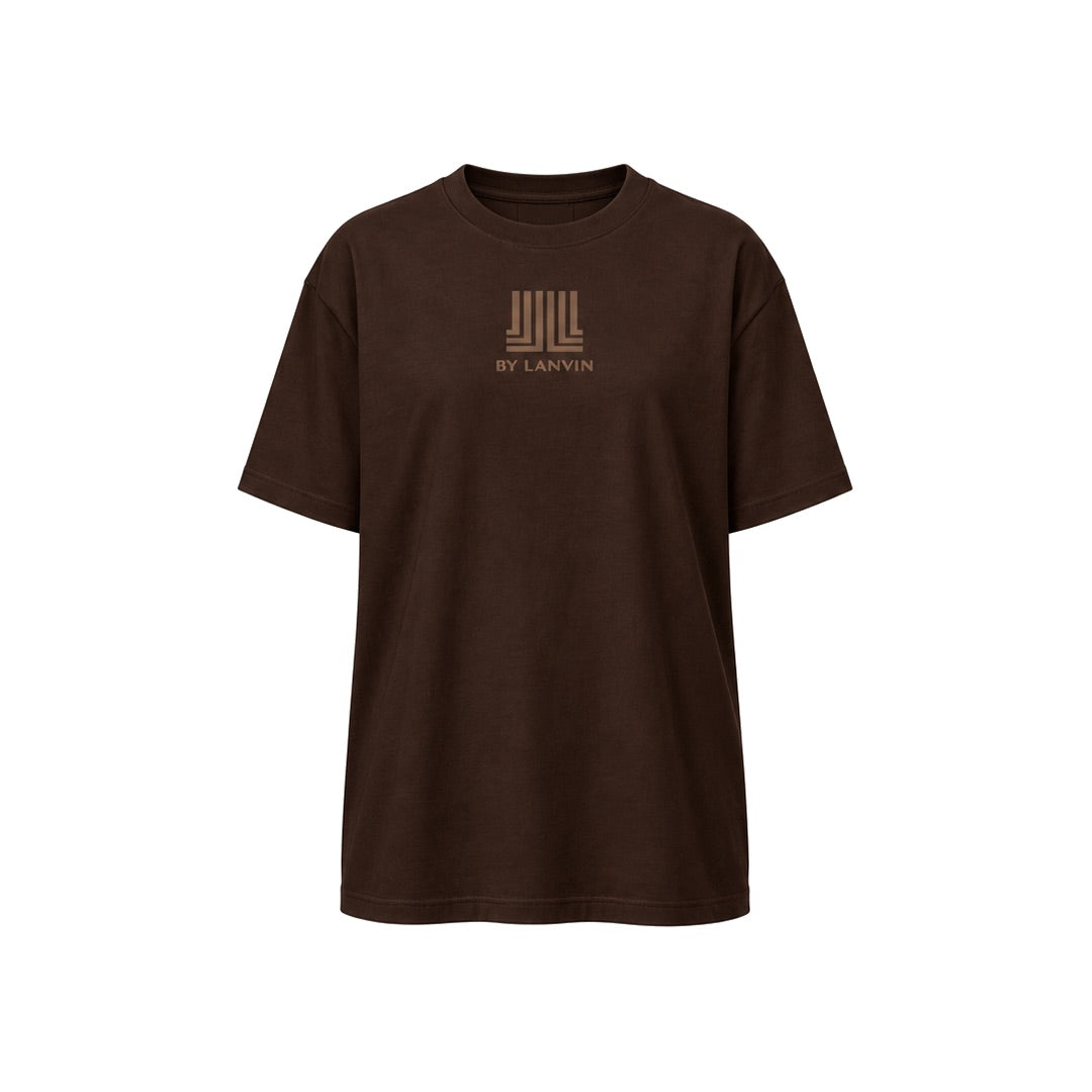 By Lanvin Printed Central Logo Dark Brown T-Shirt XS