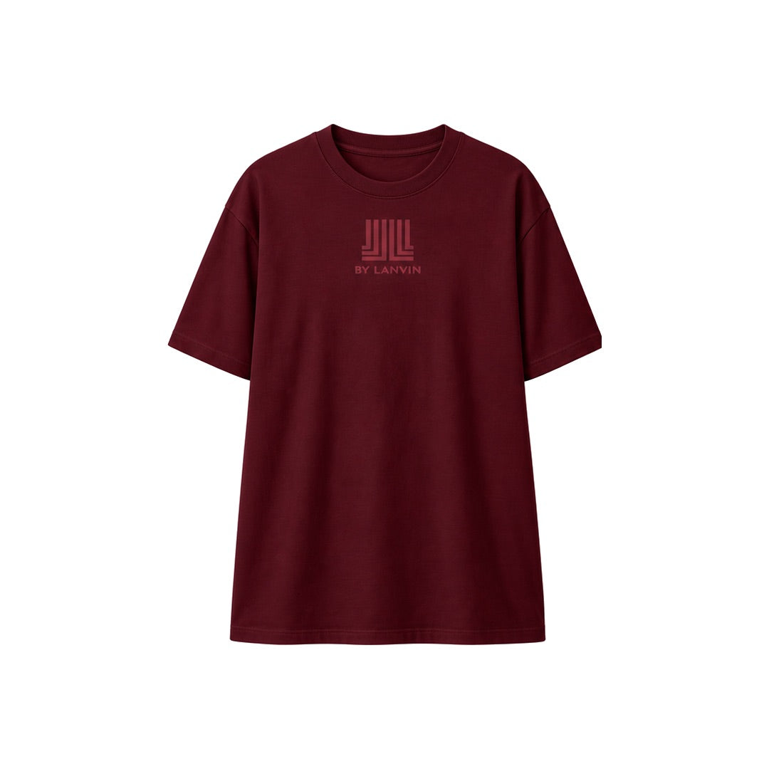 By Lanvin Printed Central Logo Burgundy T-Shirt XS