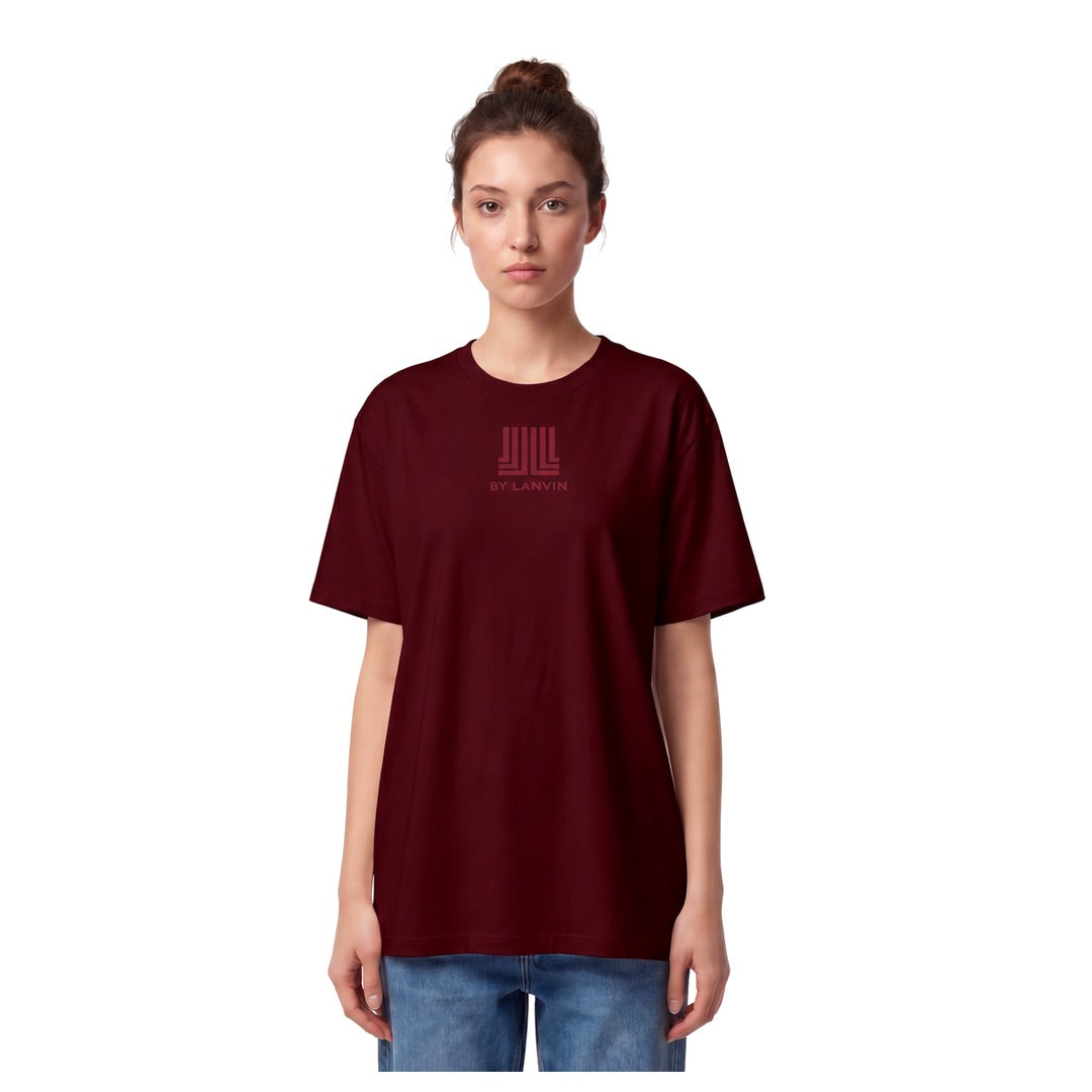 By Lanvin Printed Central Logo Burgundy T-Shirt XS