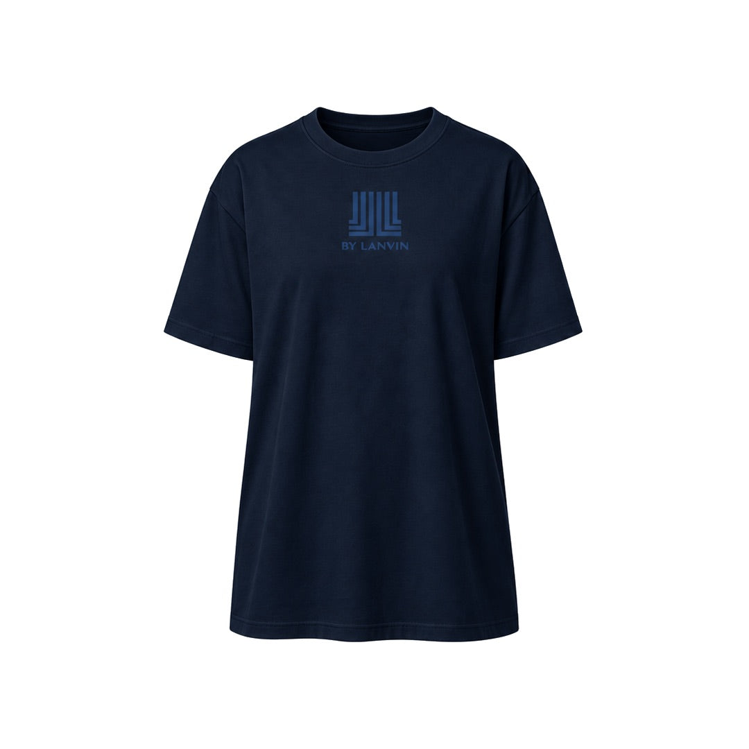 By Lanvin Printed Central Logo Blue T-Shirt XS