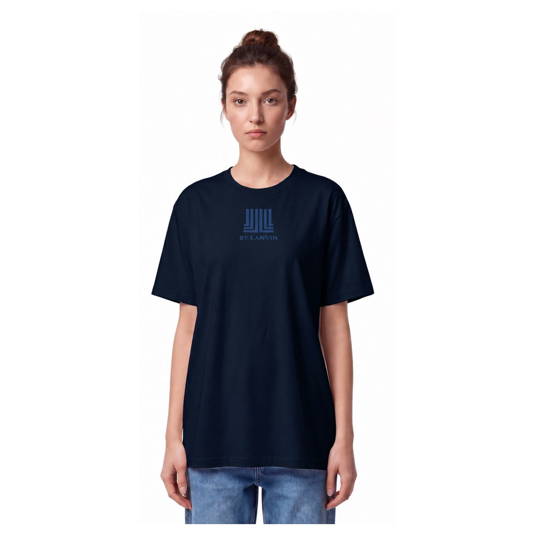 By Lanvin Printed Central Logo Blue T-Shirt XS