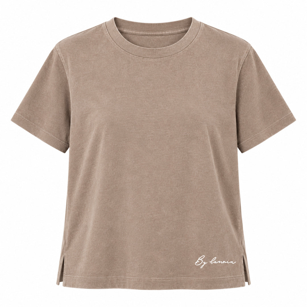 By Lanvin Small Signature Logo Taupe T-Shirt