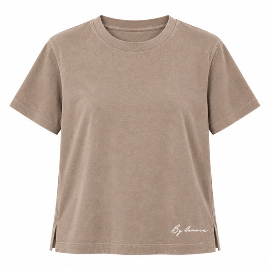 By Lanvin Small Signature Logo Taupe T-Shirt
