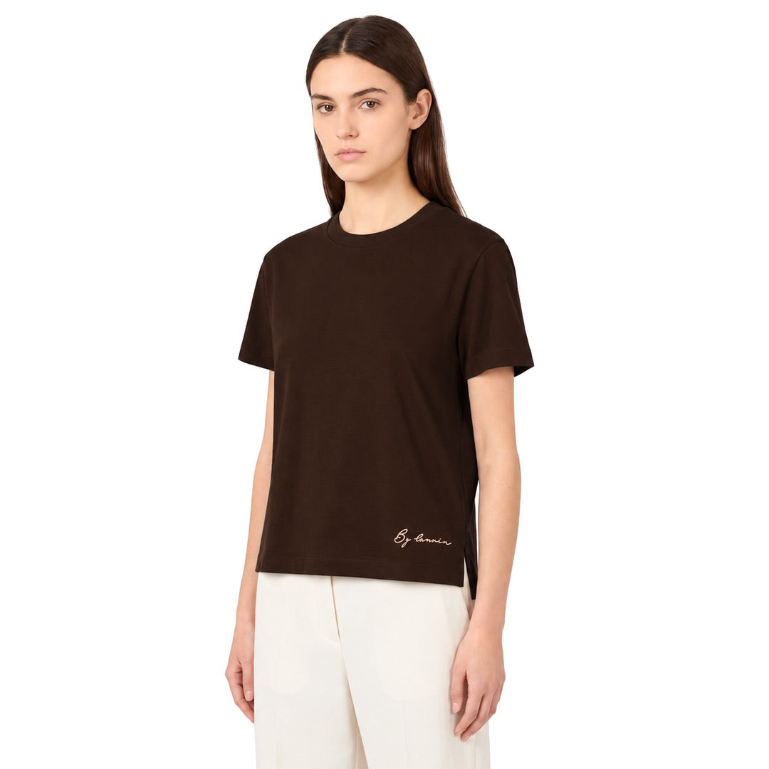 By Lanvin Small Signature Logo Dark Brown T-Shirt XS