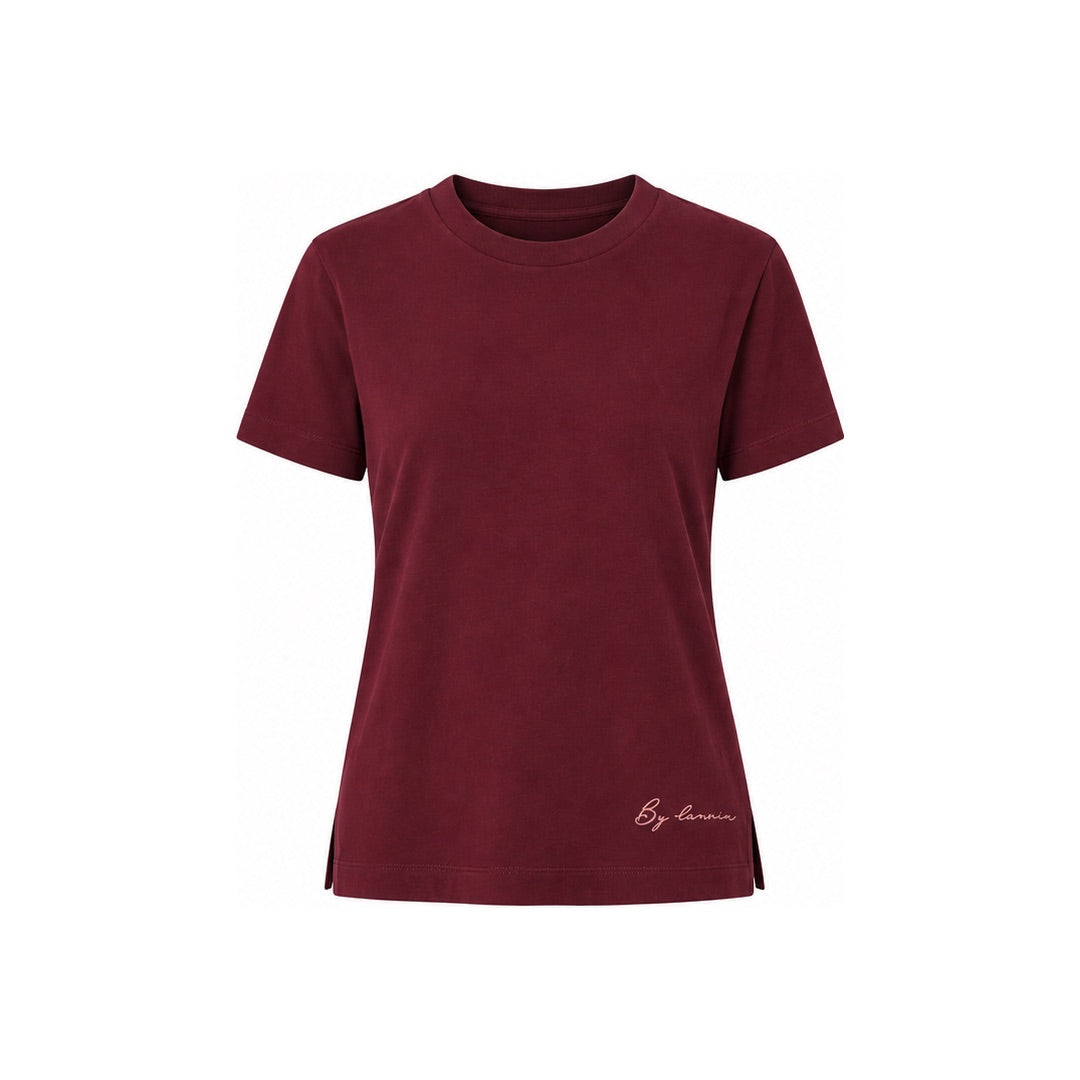 By Lanvin Small Signature Logo Burgundy T-Shirt XS