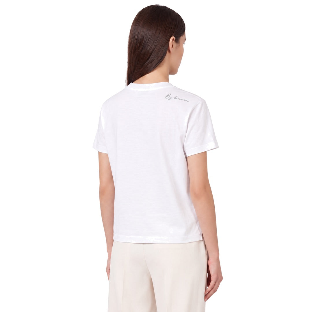 By Lanvin Shoulder Logo Beige T-Shirt XS