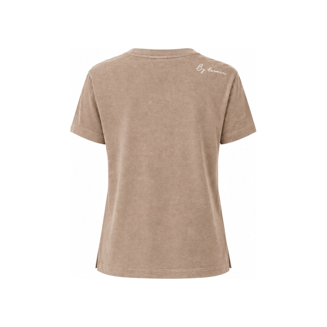 By Lanvin Shoulder Logo Taupe T-Shirt XS