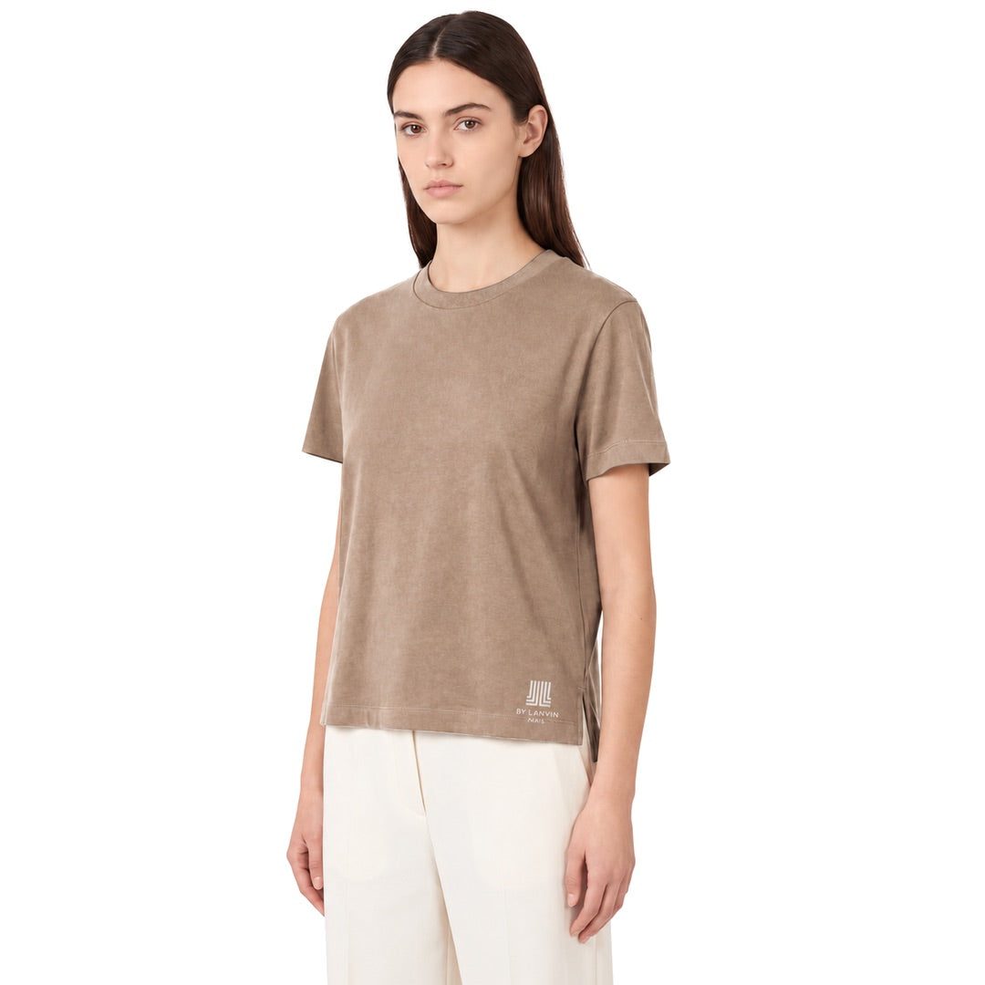 By Lanvin Shoulder Logo Taupe T-Shirt XS